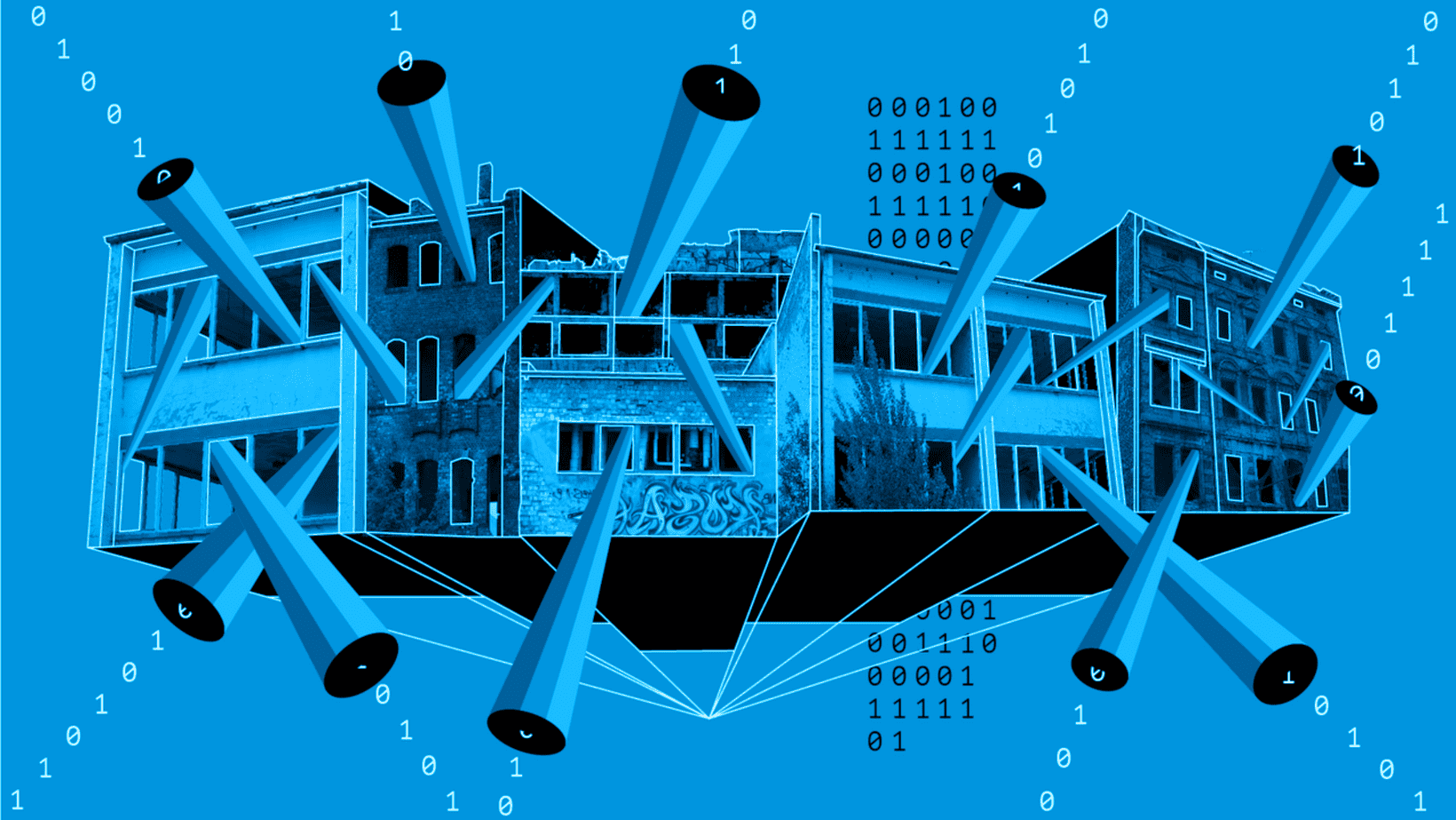 Abstract collage that pictures AI as a complex of buildings with different rooms, floors and windows. Via Anton Grabolle / https://betterimagesofai.org / https://creativecommons.org/licenses/by/4.0/