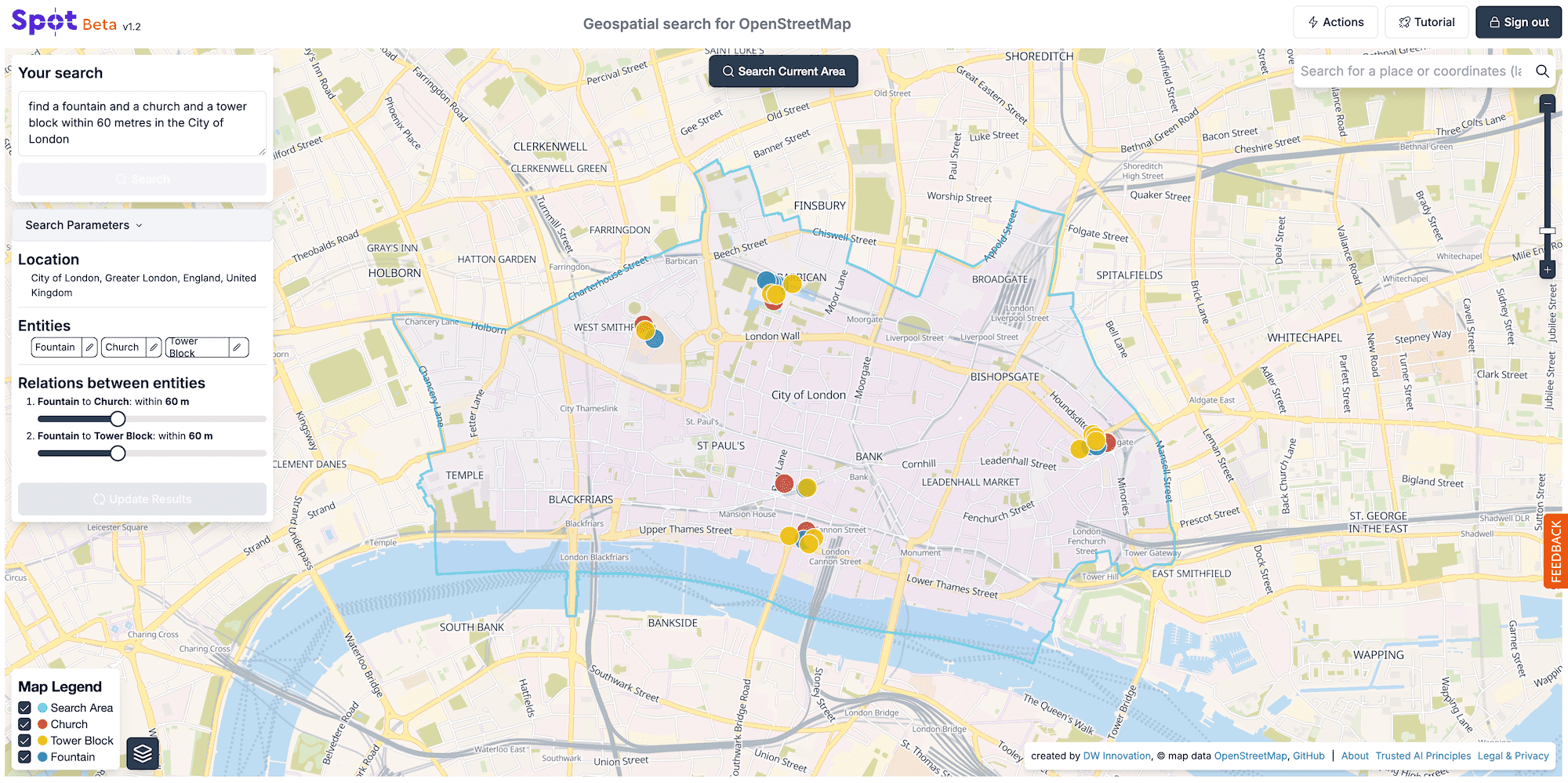 A screenshot of the SPOT tool.